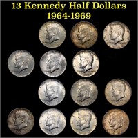 Group of 13 Mixed Date Kennedy 50c