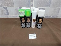 8 White & green hair colour spray