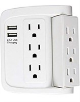 (2)6 Outlet Swivel Wall Adapters Swivel Outlet