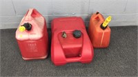 Lot Of 3 Plastic Gas Cans