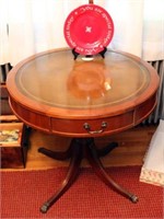 round table 29.5" diam x 26.5" high & contents