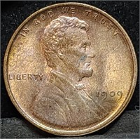 1909 Lincoln Wheat Cent BU Nice