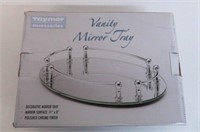 Taymor Chrome Oval Vanity Mirror Tray with Rails