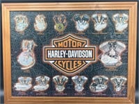 Framed 20x27” Harley-Davidson Engines Puzzle Art