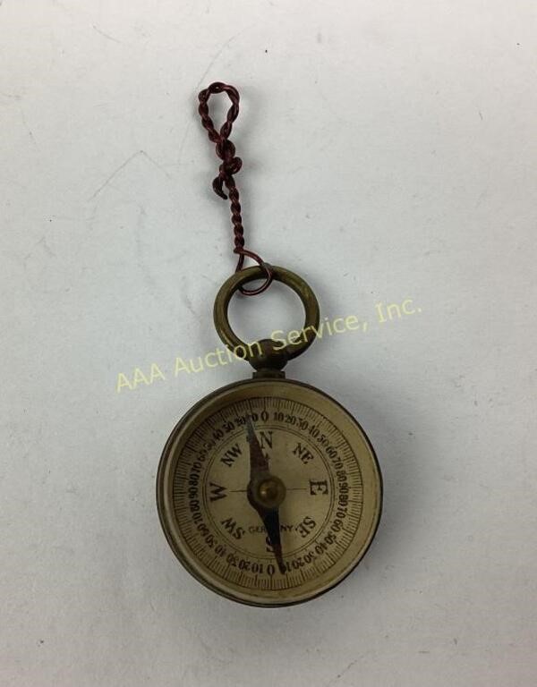 Antique small Germany brass compass pendant