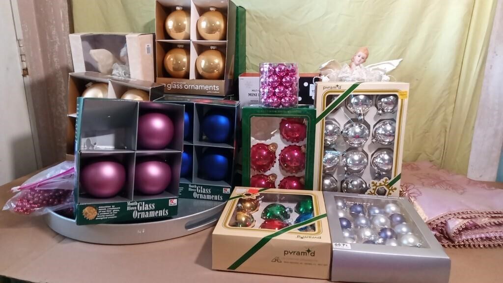 Christmas  Decor, Glass Ornaments,NIB Light Sets