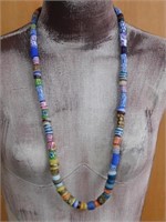 AFRICAN TRADE BEAD NECKLACE ROCK STONE LAPIDARY SP