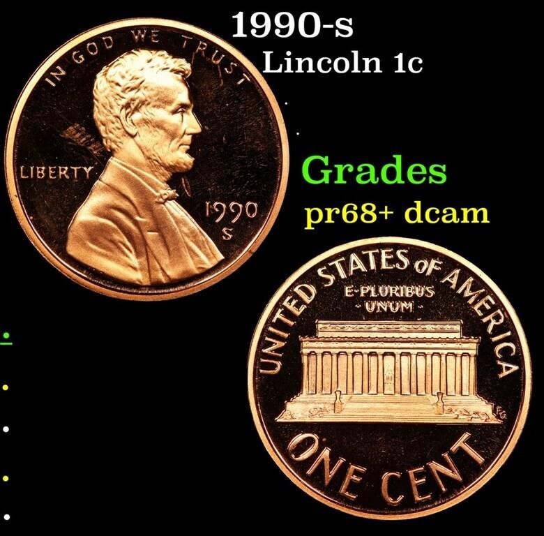 Proof 1990-s Lincoln Cent 1c Grades GEM++ Proof De