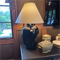 Huge Black Ceramic Lamp- ea.