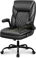 Black Leather Ergonomic Office Chair