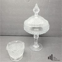 Indiana Glass Pedestal Candy Dish & Footed Cup