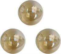3 Pack Glass Globe Shade Amber Hand Blown Glass Sp