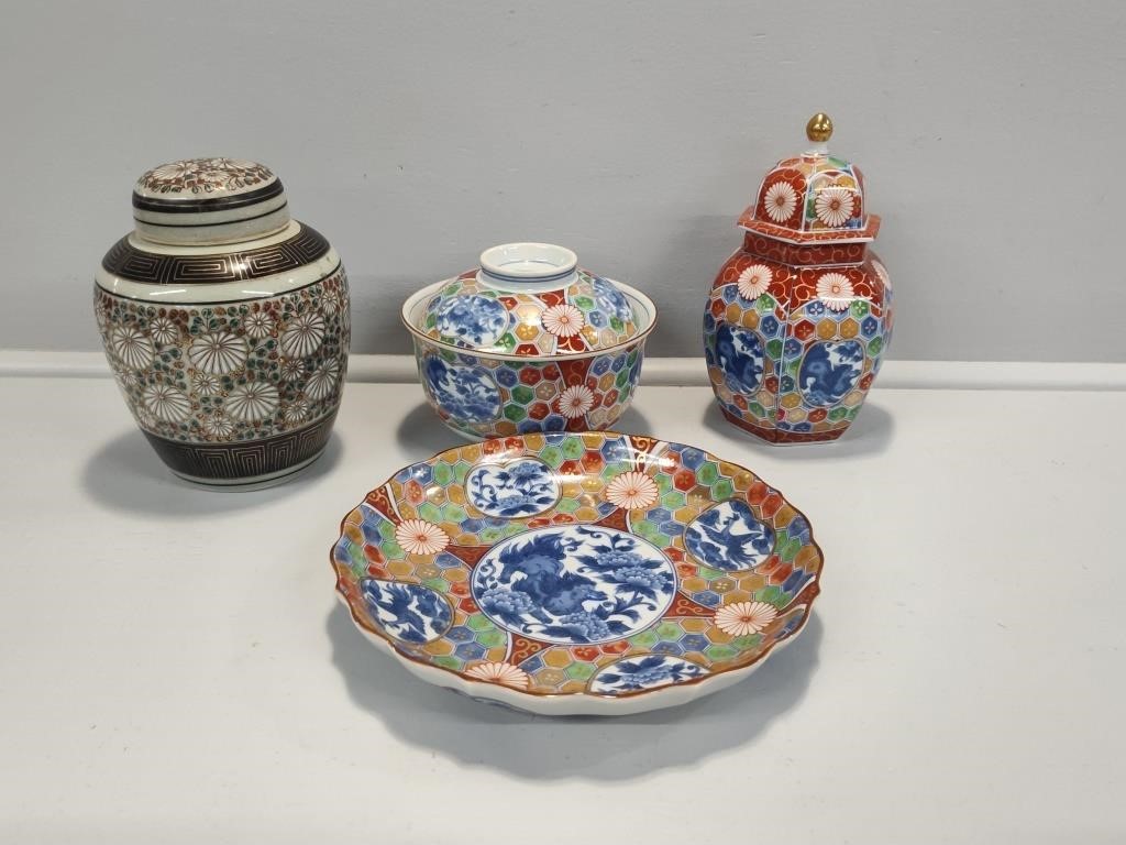 Ginger Jars (2) and Covered Soup Bowl