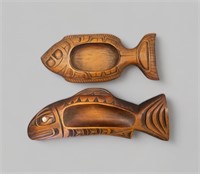 (2) VINTAGE WEST COAST WOOD CARVINGS