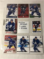 Auston Matthews 7 Hockey Cards & 1 Sticker