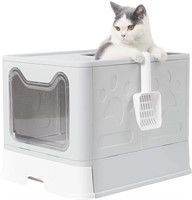 Veluoess Large Foldable Cat Litter Box