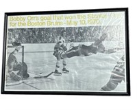 Vintage framed Bobby Orr poster