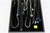 Lot, sterling silver necklaces