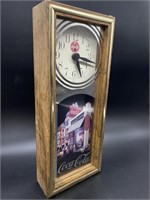 Vintage Coca-Cola Wooden Framed Mirror Clock