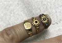3 VICTORIAN BABY'S RINGS
