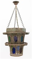 Moroccan Style Pierced Copper Hanging Lantern