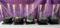 5 hurricane vases - excellent condition