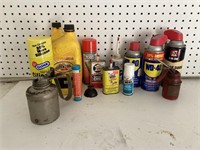 Oil, lube, and oiling cans.