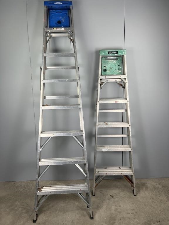 Werner 8ft and Gorilla 6ft Aluminum Step Ladders
