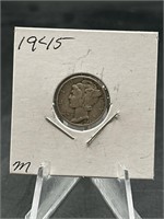 90% Silver 1945 Mercury Head Dime