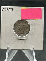 90% Silver 1943 Mercury Head Dime