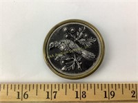 Large Victorian metal picture button 2.25 inches