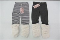 2-Pack Girls Size 5 Cozy Leggings w/ Faux Fur