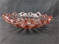 Antique Pink Depression Glass Fruit Bowl
