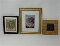 Pencil Signed Framed Lithograph, Victorian Card