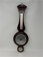 Vintage Mahogany Barometer Thermometer