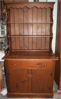 Antique Primitive Farmhouse Pine Cupboard w/Drawer