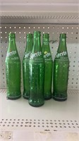 (5) glass sprite bottles