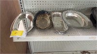 (4) silver plated trays