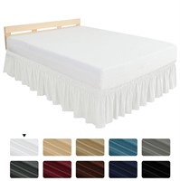 C723  Subrtex Elastic Bed Skirt, Queen, 15", White