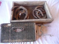 Horseshoes, foot warmer and bit