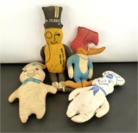 3 Advertising Mascot Stuffed Dolls, 1 Woody