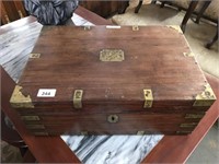 VICTORIAN TIMBER BRASS BANDED SML CHEST
