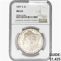 1897-S Morgan Silver Dollar NGC MS65