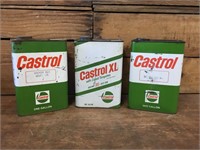 3 x Castrol Gallon Tins