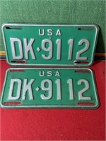 USA Matching Set of License Plates