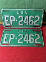 USA Matching Set of License Plates