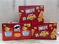 2-45 pack cheez it & 48 pack pringles