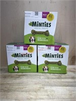 3 boxes minties dog treats