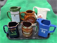 LOT OF 6 MIXED WHISKY / BEER PITCHERS