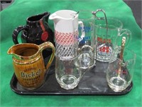 LOT OF 7 MIXED WHISKY / BEER PITCHERS